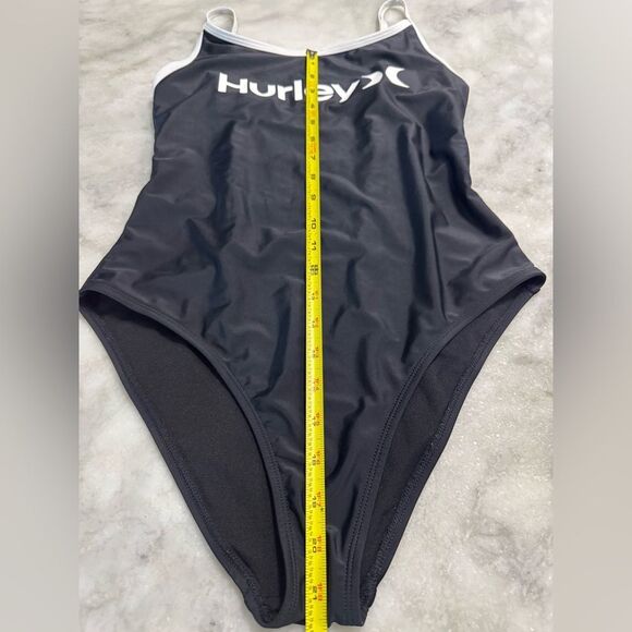 HURLEY Black & White Hem One Piece Swimsuit. Size Medium - Picture 9 of 12
